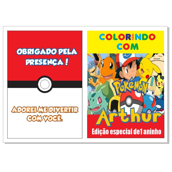 Pokemon para colorir  Compre Produtos Personalizados no Elo7