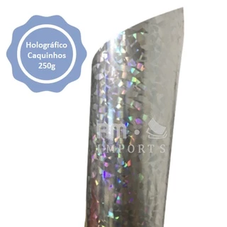 Papel Laminado Lamicote Holográfico Caquinhos 250g - A4 - 10 folhas