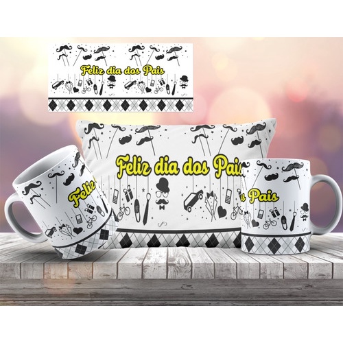 Kit Almofada Caneca Feliz Dia Dos Pais Presente Personaliz Shopee Brasil