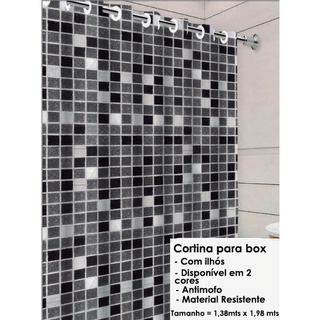 Cortina box para banheiro reforçado PVC