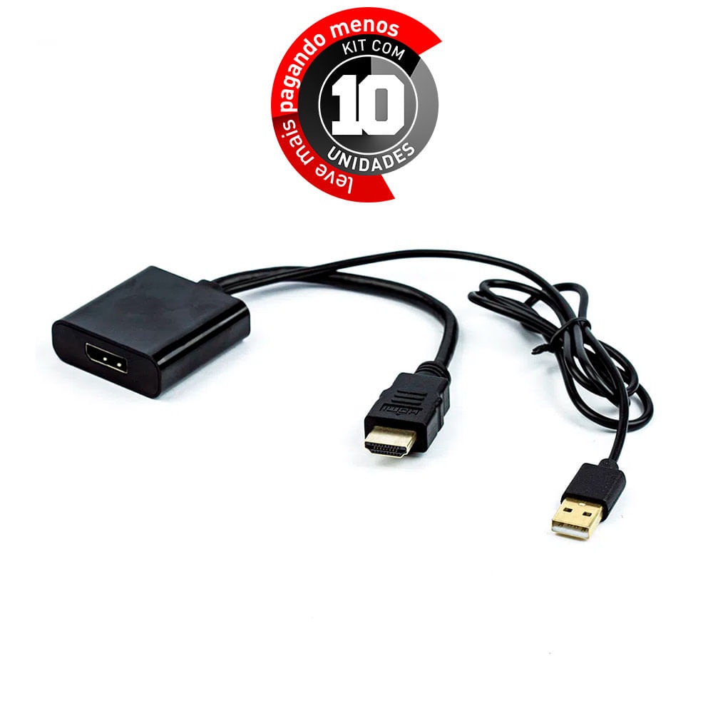 Adaptadores Conversor Hdmi Pra Displayport 4k - Kit Com 10 | Shopee Brasil