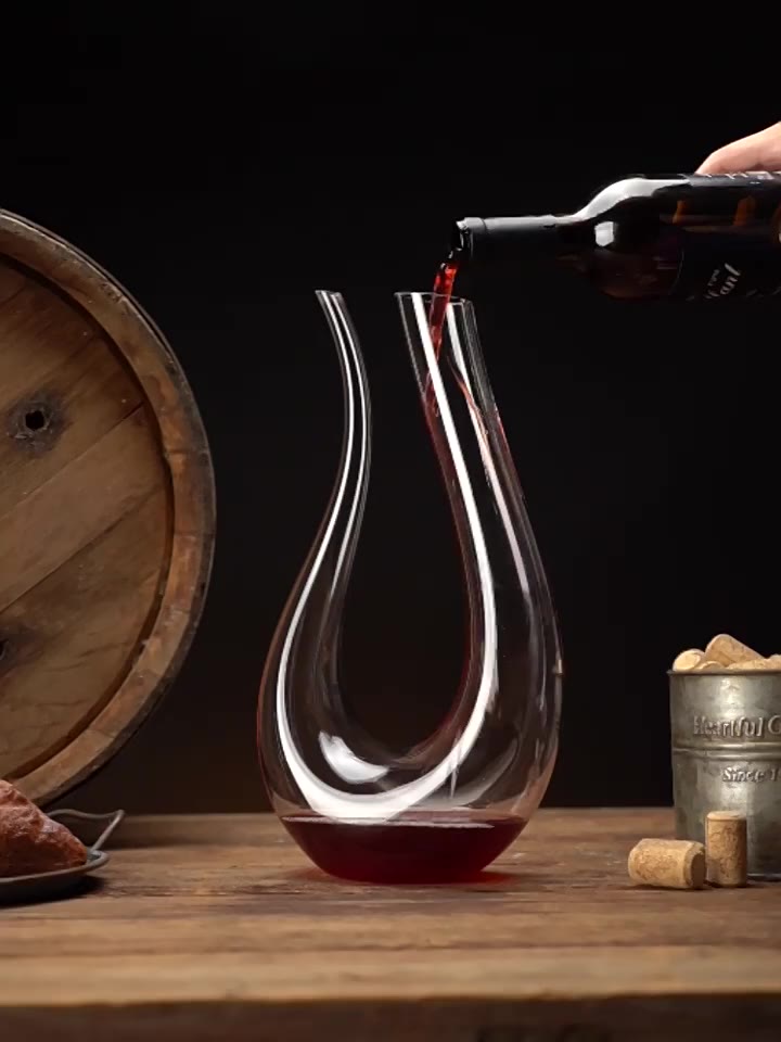 Decanter De Cristal Jarra em U Decantador Para Vinho Tinto Degustadores ...