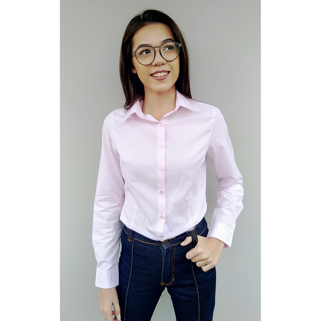 CAMISA COM LAÇO - rosa claro