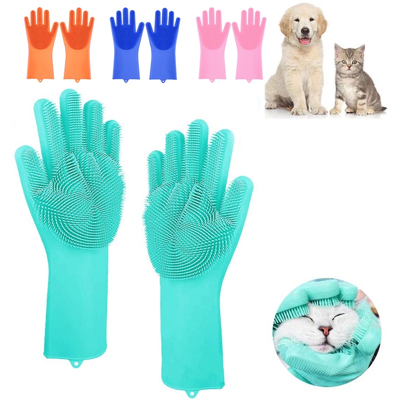 【REZER】Luva De Limpeza De Silicone Para Pets/Banho/Gato/Cachorro/Mágica ...