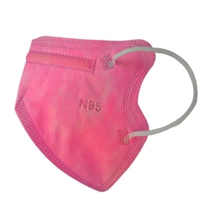 Máscara KN95 / PFF2 / N95 infantil rosa colorida - 10 unidades