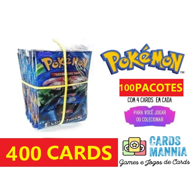 Lotes de 50/40/20 Cartas de Pokémon Brilhante Garantida Produto Original  Cartinha Pokémon - Corre Que Ta Baratinho