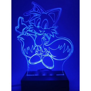 Luminária Sem Fio, Tails Amarelo Personagem Do Sonic