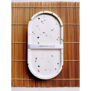 Bandeja Decorativa Com Cristais Oval | Porta Jóias | Porta Acessórios | Porta Velas