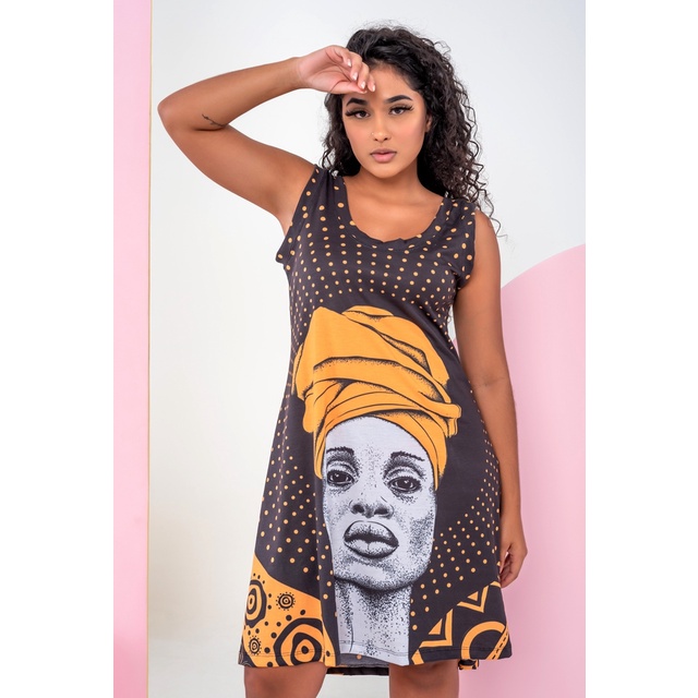 Vestido best sale estampa afro