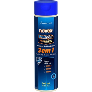 Shampoo Antibacteriano Novex Proteção 3 em 1 Cabelo Rosto Corpo 300ML