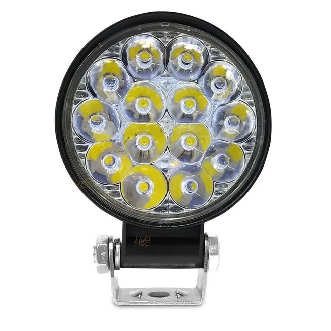 Farol Auxiliar Led Milha 42w Redondo 12/24v 6000k