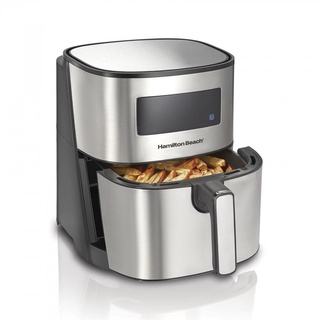 Fritadeira Elétrica Hamilton Beach Air Fryer 5L, Sem Óleo, Prata, 110v