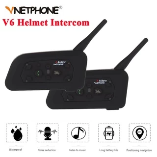 Vnetphone v6 interphone V6 Plus 1200m motocicleta bluetooth capacete intercomunicadores interfone headset para cavaleiro
