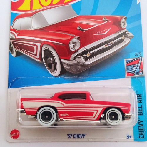 Carrinho Hot Wheels 57 Chevy Chevy Bel Air 3/5 Mattel – Papelaria Pigmeu