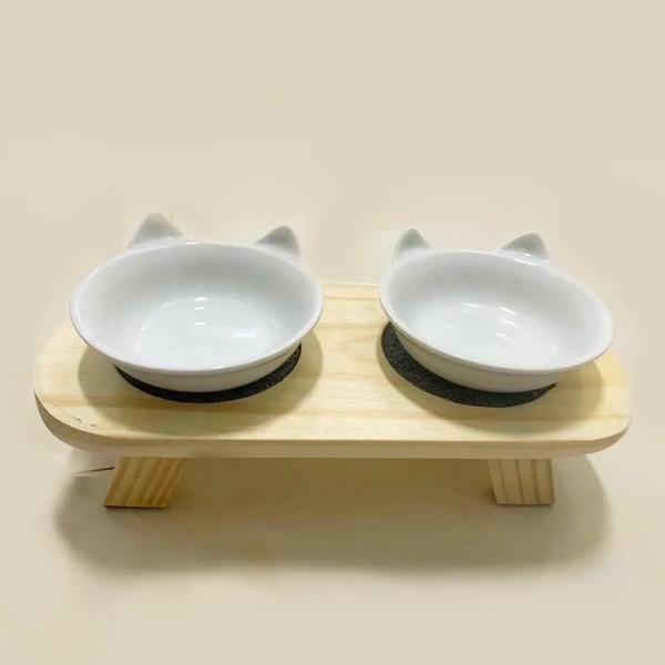 Comedouro Alto Porcelana Para Cães Gatos Madeira Pinterest