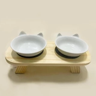 Comedouro Alto Porcelana Para Cães Gatos Madeira Pinterest