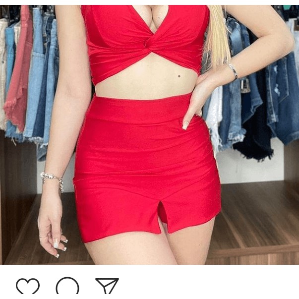 Short discount saia vermelho