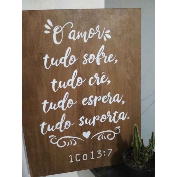 Placa decorativa religiosa nada há que se iguale a graça que possuis 30x42cm