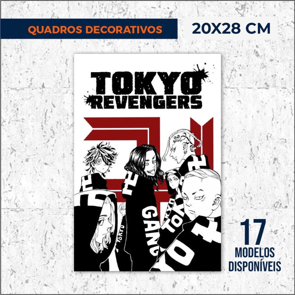 Quadro Decorativo Anime Tokyo Revengers Mangá 10 peças Sala/Quarto