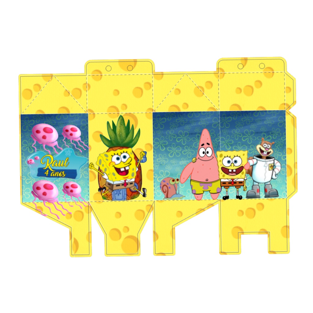 10 Caixas Piramide Personalizada - Bob Esponja - Lembrancinha Infantil -  Mesversario