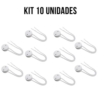 KIT 10 Soquetes Rabicho Lâmpada T8 LED Fluorescente Tubular