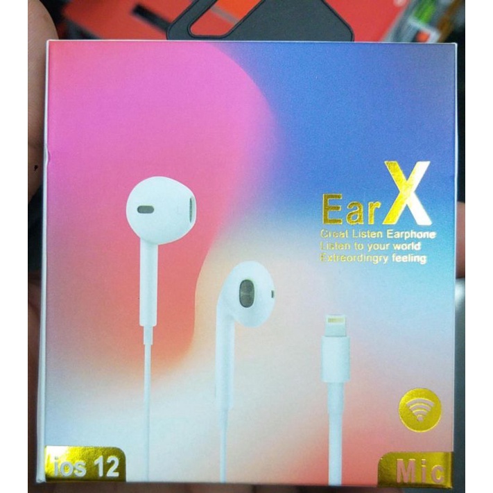 Fone de ouvido Ear X Ios 12 c/ Mic | Shopee Brasil