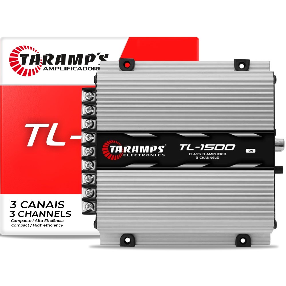 Módulo Amplificador Taramps TL1500 390W Rms 3 Canais 1 Canal 200W Rms 4