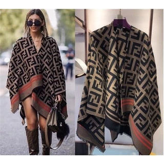 W Winter Poncho de malha, FF Padrão Clássico, Manto Estilo Casaco de Lã