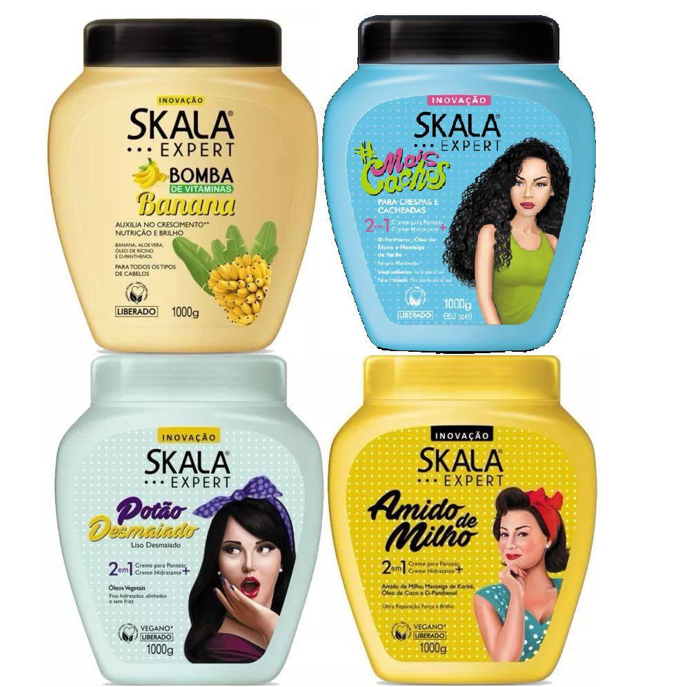 Cronograma Capilar SKALA, creme a escolher - Pote de 1kg | Shopee Brasil