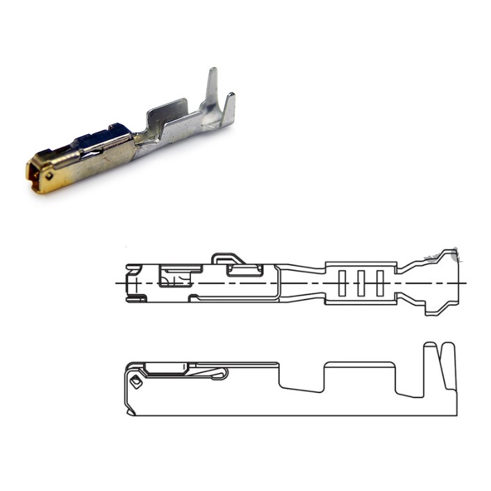 100 Peças de Terminal Conector Jst sait-a03gf-m064 Para Conectores ...