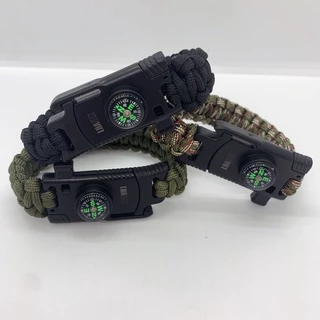 Pulseira Paracord Gac Ntk Canivete Pederneira Apito Bússola