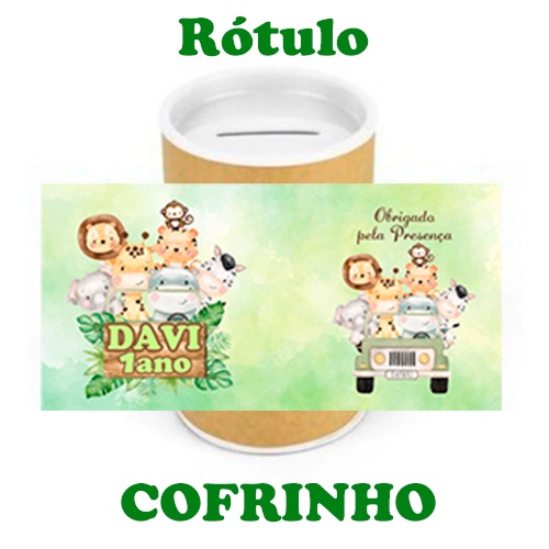 20 Rótulos personalizados para cofrinhos de papelão Medida 10x21