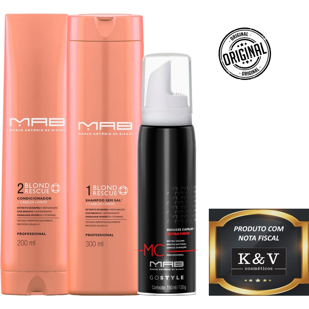Kit Mab Blond Rescue + Style Mousse | Shopee Brasil