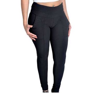 Calça Legging Montaria Forrada Térmica Com Bolsos Leg Inverno - Preto