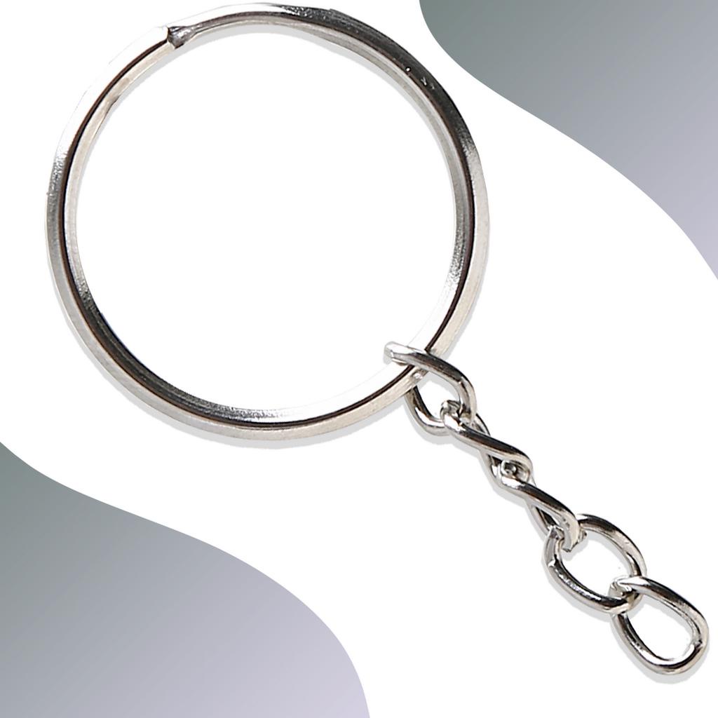 Argola Para Chaveiro Com Corrente - Tamanhos: 20mm / 24mm - Pacote Com 50 / 100 Unidades - Criar