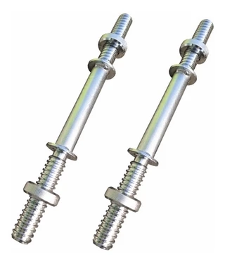 Par De Halteres Barra 40cm Cromada Maciça Com Rosca Rapida
