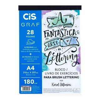 Bloco de Exercícios de Lettering A4 c/ 28 Folhas 180g