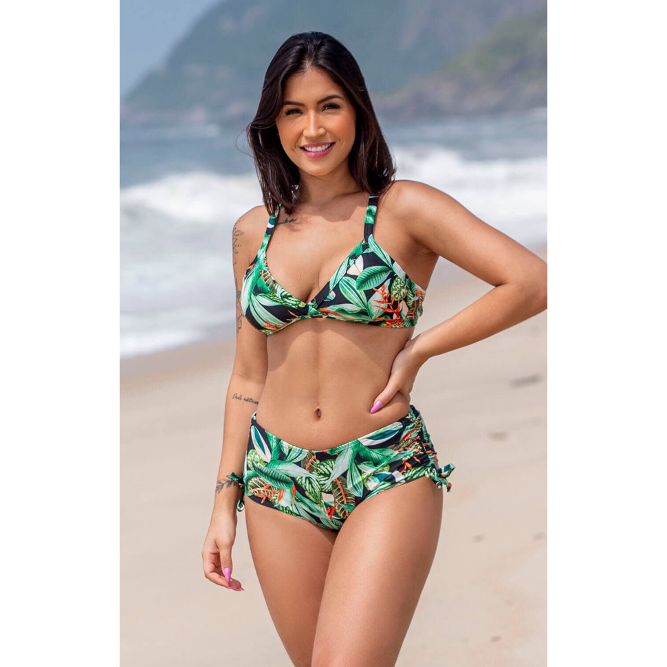 Comprar Conjunto Biquíni Meia Taça sem Aro e Calcinha Cintura Alta Azul -  GRISFIT, Moda Praia