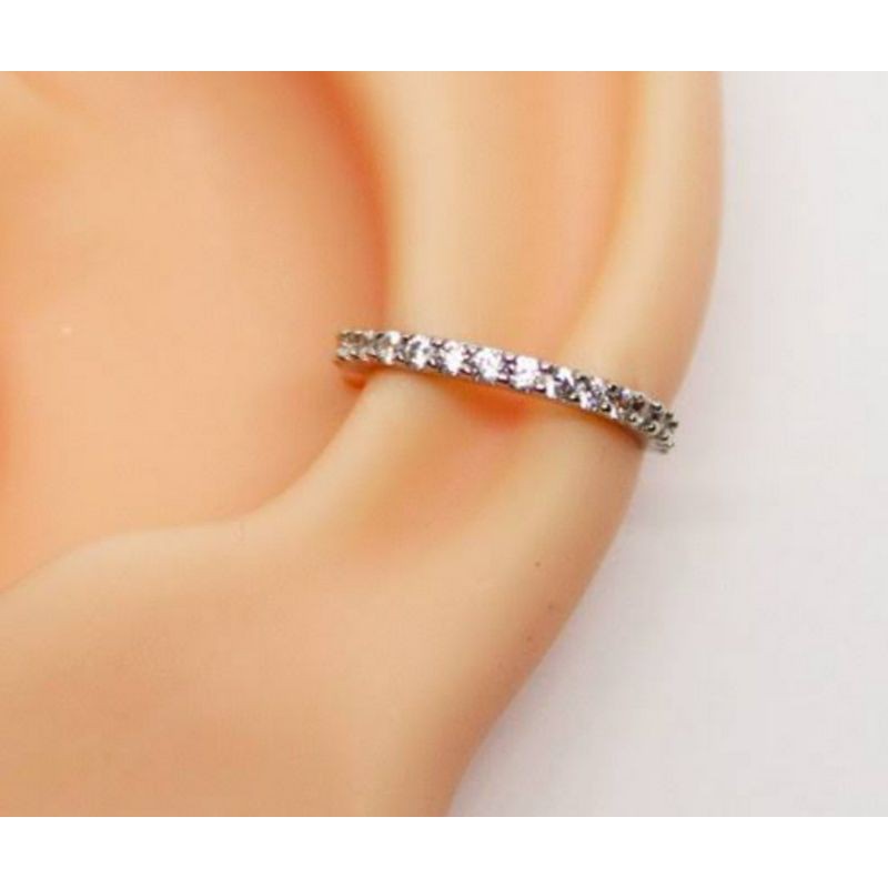 Piercing Argola Para O Conch Cravejada Fecho Torção 1.2mm