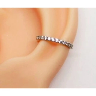 Piercing Argola Para O Conch Cravejada Fecho Torção 1.2mm