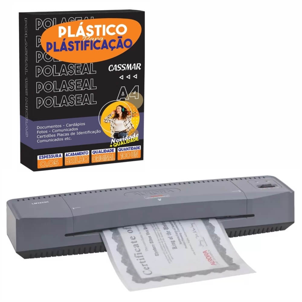 Kit Plastificadora A3 Aurora 100 Polaseal 110v Shopee Brasil 3534