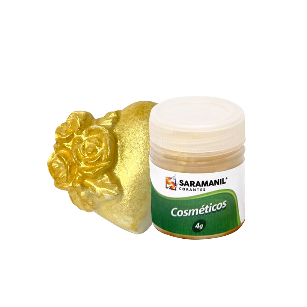 Corante Mica Dourado 4g dá brilho e cor em Sabonetes e Cosméticos Artesanais