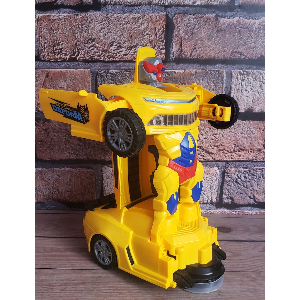 Transformers Brinquedo Carro Vira Robô Bumblebee Relâmpago Mcqueen ...
