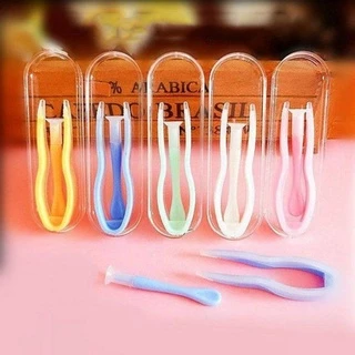 Kit aplicador de lentes de contato: pinça + insertor com ventosa + Estojo para lentes