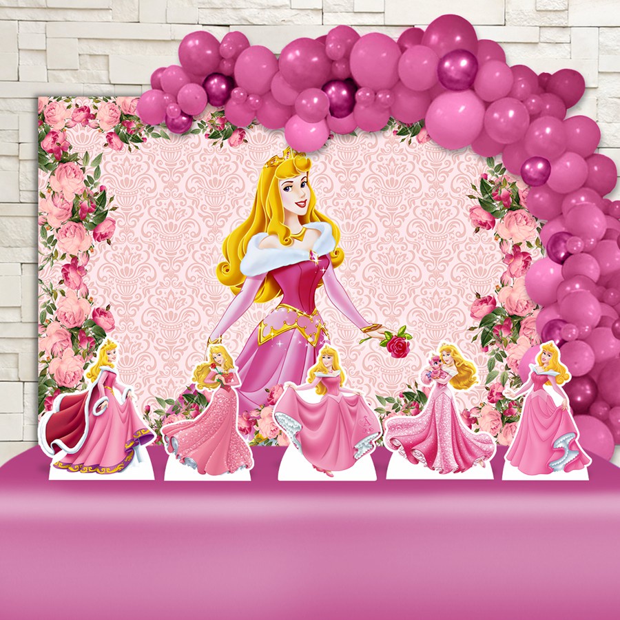Festa Aniversário Princesa Aurora Decoração Kit Ouro Cenário | Shopee ...