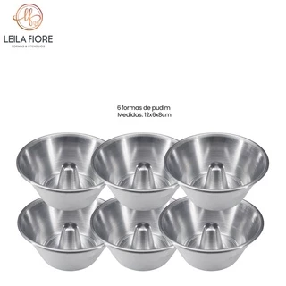 Formas de Pudim 12x6x8cm em Alumínio - Kit com 6 unidades