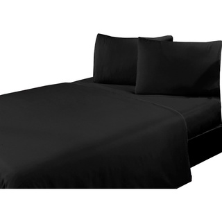 Jogo De Lencol Microfibra Casal Padrao 3 Pecas Preto
