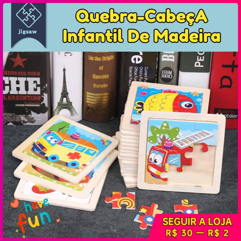 Quebra-cabeça De Madeira Educacional Infantil, Livro Silencioso