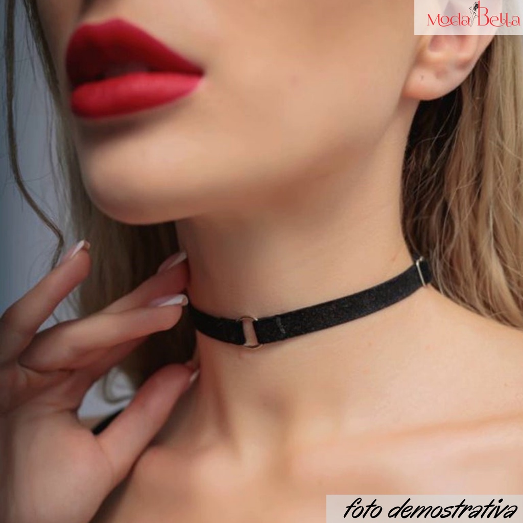Choker Gargantilha Preta Clássica Colar Simples