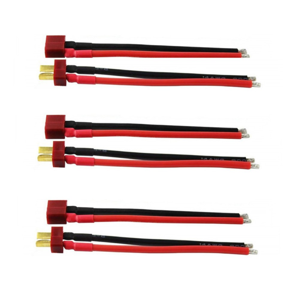 1pcs Deans Style T Plug Conector Macho-Fêmea Fio De Silicone Com 10CM 16AWG